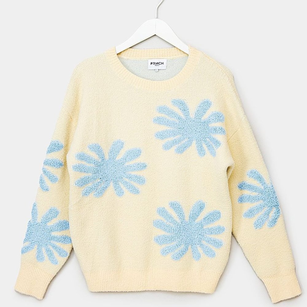FRNCH cozy sweater - blue flowers